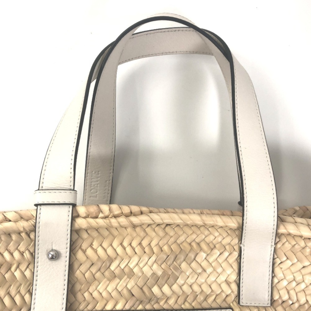Loewe Shoulder Bag Basket Medium Anagram A223S92X01 Calfskin Palm Leaf White ... - Picture 6 of 12